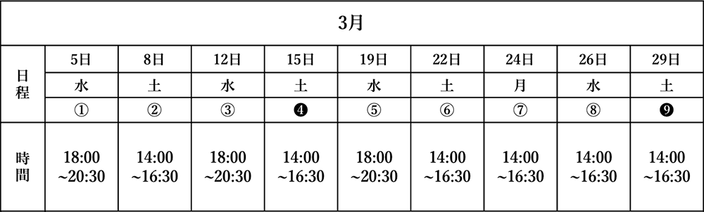 新中1先行学習会日程