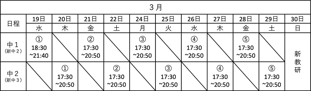 スケジュール